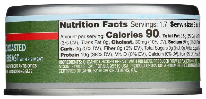 WILD PLANET Roasted Chicken Breast, No Salt At least 95% Organic [ 5 Ounce Each, 4 Pack ] Non GMO, Gluten Free! - Image 3